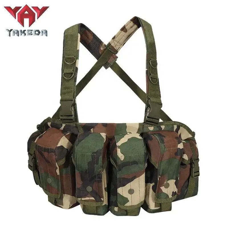 Yakeda Tactical Chest Rig  Tactical Molle 6 Magazine Pouches Lightweight Outdoor Hunting Training Tactical Vest Chest Rig