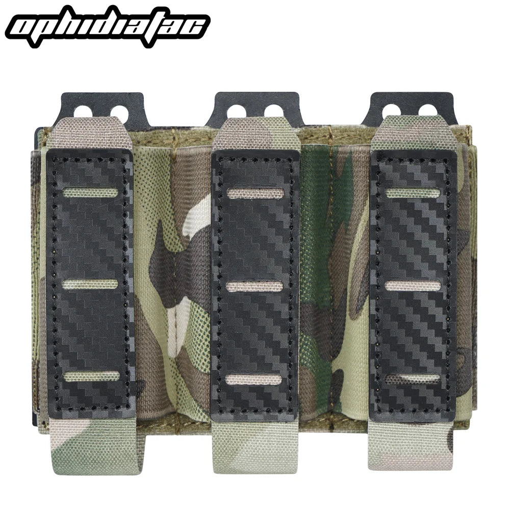 OphidianTac Magazine Pouch 9mm Single Double Triple Magazine Carrier Carbon Fiber MOLLE System Bullet Magazine Pouch