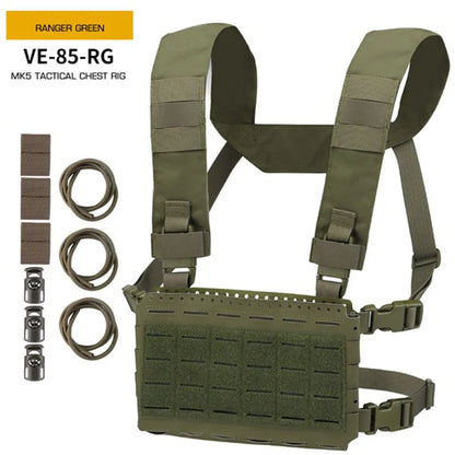 Tactical MK5 Chest Rig Laser Cutting Molle SS Micro Fight Chassis Placard 5.56 Triple Magazine Pouch Vest Plate Carrier