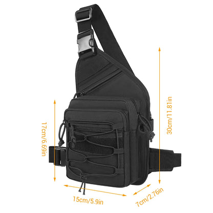 Tactical Shoulder Bag for Gun Concealed Carry Pistol Bag Crossbody Chest Pack Small Sling Backpack Quick Access Gun Holster Bag