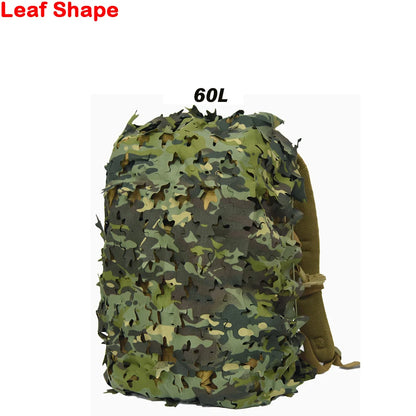 3D Camo Net Backpack Cover 60L 80L  Laser Cut Camouflage Hunting Backpack Cover Paintball Paratrooper Hunting Accessories