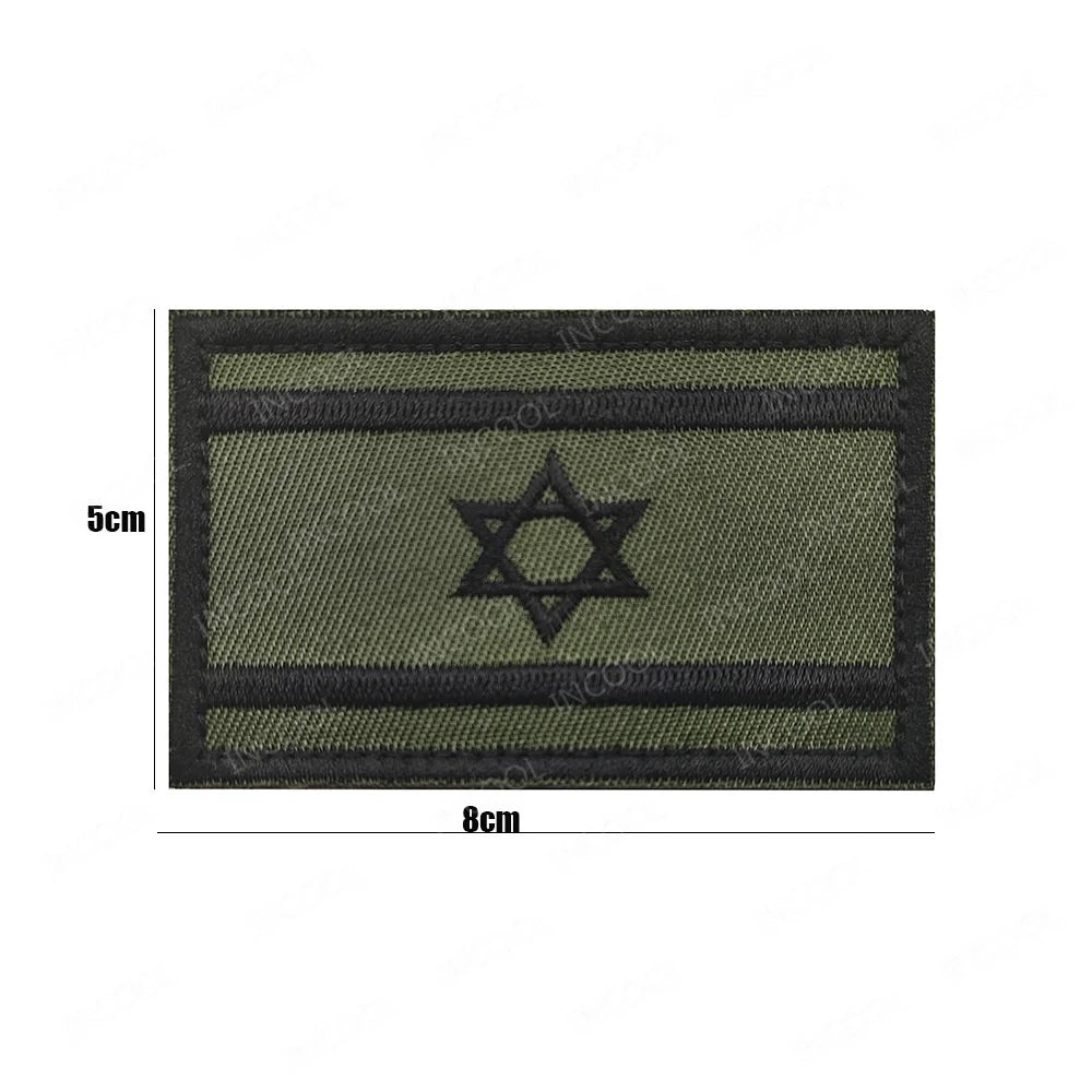 Israel Flag Embroidered Patches PVC Rubber Israeli Sticker Appliqued For Clothing