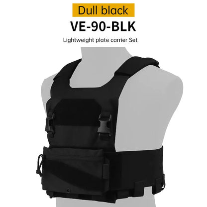 Tactical Combat Vest Lightweight Plate Carrier Tactical Molle Vest QASM Chest Buckle Outdoor Hunting Waist Seal Storage Bag
