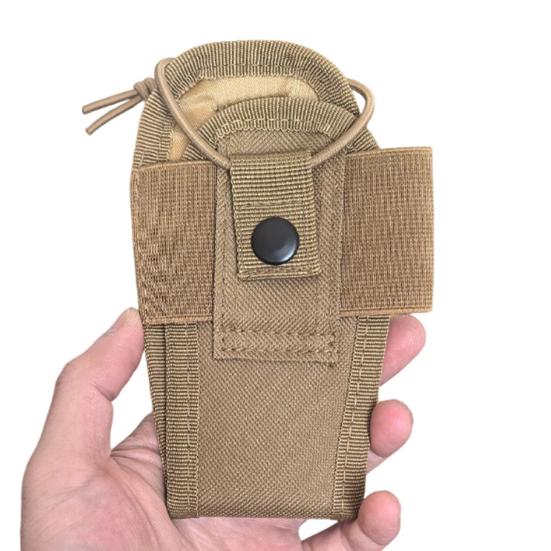 Tactical MOLLE Walkie Talkie Holder Bag Adjustable Two Way Radio Cover Case Outdoor Vest Accessory Pouch
