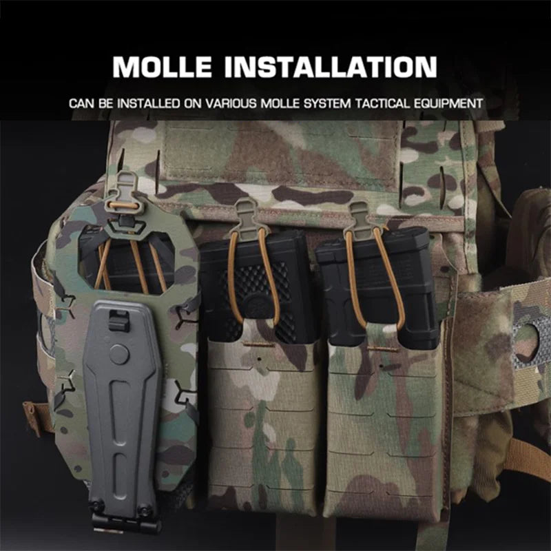 90° Rotating Foldable MOLLE Phone Holder Adjustable Elastic Mount for Large Smartphones Hunting Vest Plate Carrier Navigation