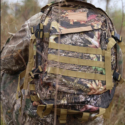 Large Capacity Tactical Camouflage Backpack, Waterproof, Biomimic Molle, Hunting, Mountain Climbing, Fishing, Hiking, 40L