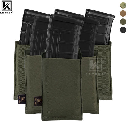 KRYDEX Fast Draw Tactical Elastic Magazine Pouch Single Double Triple 5.56 .223 M4 M16 Mag Pouch Molle Carrier Hunting Accessory