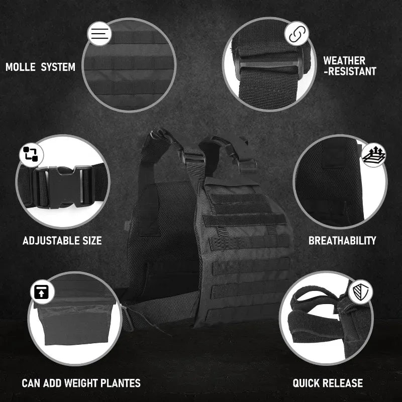 MOLLE System Tactical Vest Adjustable Buckle Waistcoat for Airsoft CS Wargame Hunting Camping Outdoor Training Cosplay Game Vest