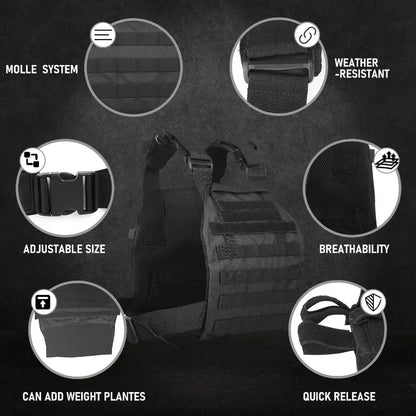 MOLLE System Tactical Vest Adjustable Buckle Waistcoat for Airsoft CS Wargame Hunting Camping Outdoor Training Cosplay Game Vest