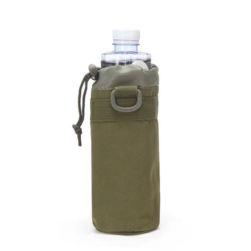 Tactical MOLLE Water Bottle Pouch 600D Nylon Drawstring Water Bottle Holder Bag for Outdoor Hiking Camping Hunting Travel