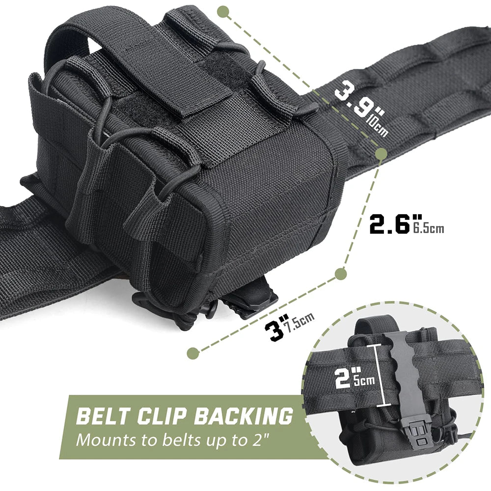 Tactical Molle Double Handcuff Holster Folding Rigid Handcuff Law Enforcement Cuff Holder Outdoor Handcuff Pouch for Duty Belt