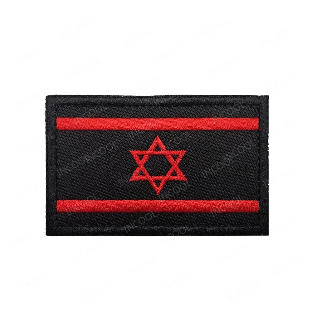 Israel Flag Embroidered Patches PVC Rubber Israeli Sticker Appliqued For Clothing