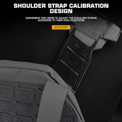 Wosport KZ Tactical Plate Carrier Vest Quick Release Cummerbund G Buckle Adjustable Shoulder Straps for Tactical Airsoft Games