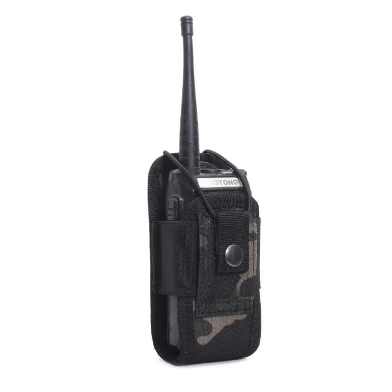 Tactical walkie talkie bag holder pocket portable accessory bag outdoor Oxford Molle wireless bag hunting sports waist bag walkie talkie leather case