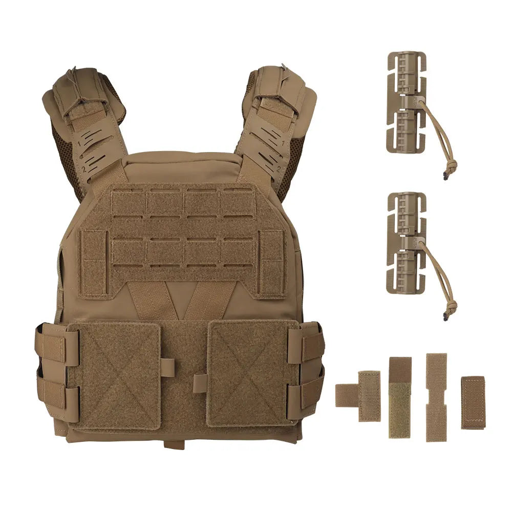 Wosport KZ Tactical Plate Carrier Vest Quick Release Cummerbund G Buckle Adjustable Shoulder Straps for Tactical Airsoft Games