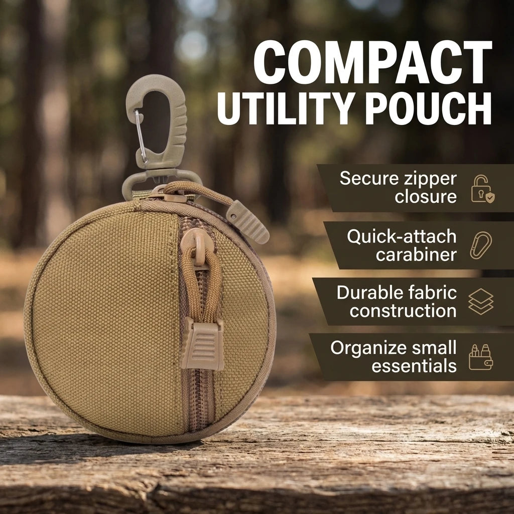 1000D New Outdoor Casual Men Coin Wallet Portable Mini Money Coin Pouch Keys Holder Waist Bag Round Small Case Zipper Wallet