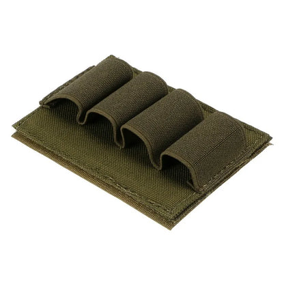 4 Round Shotgun Shell Holder Tactical Vest Mount 12GA Shotshell Organizer for Hunting Shooting EDC Small Tools Storage