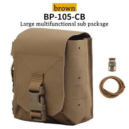 Tactical MOLLE Pouch Large Utility GP Pouch Walkie Talkie Radio Holder EDC Admin Bag Hunting Vest Backpack Accessory Outdoor