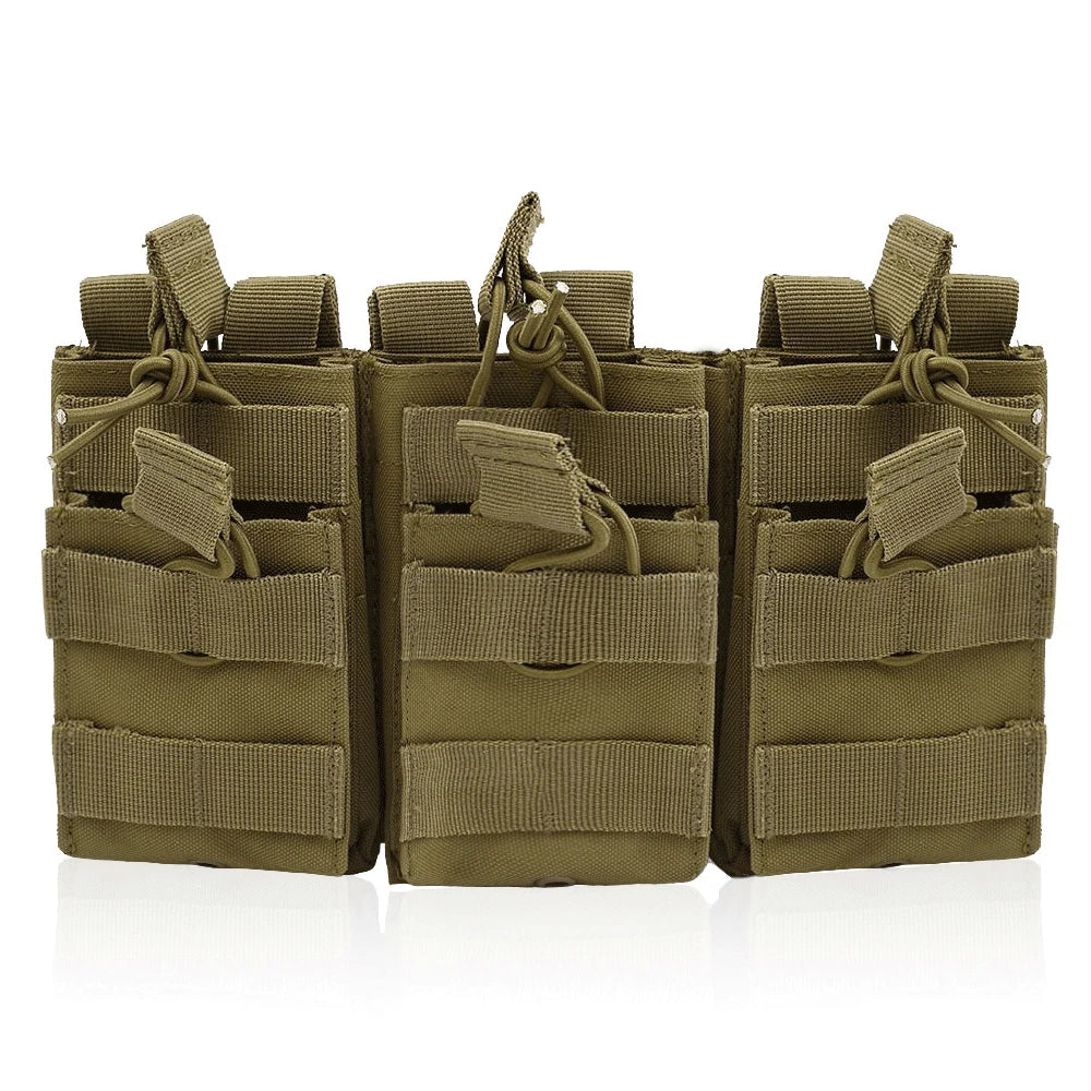 Molle Pouch Triple Magazine Pouch Double-Layer Mag Pouches Universal Cartridge Holder for M4 M14 M16 AK AR