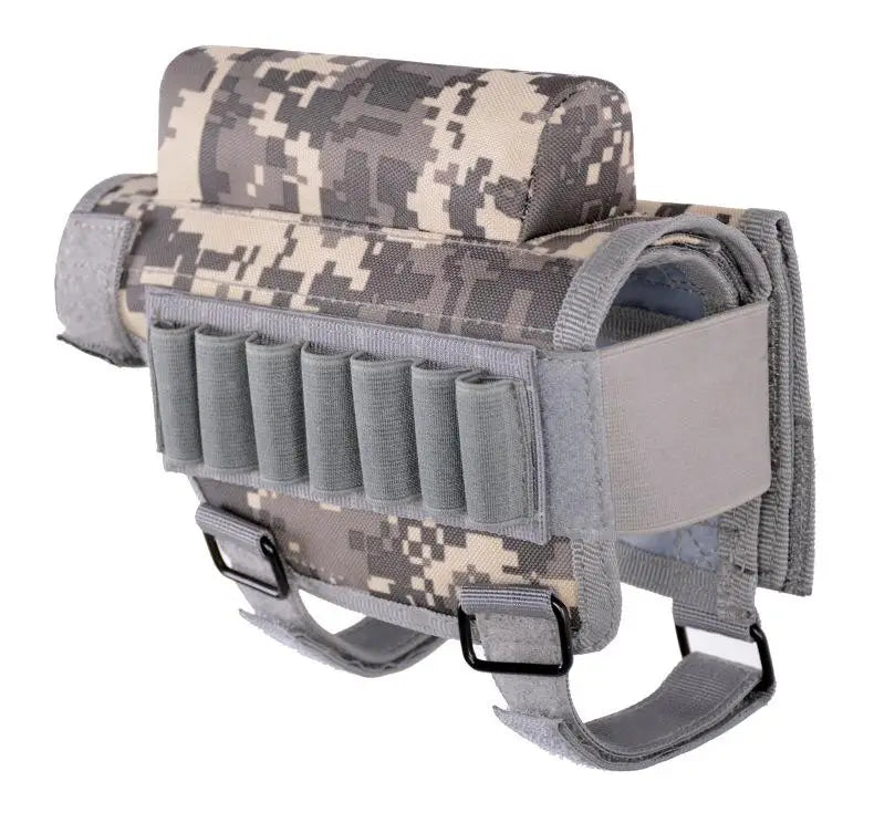 Multifunctional Tactical Buttstock Pouch Cheek Rest, Universal Gun Stock Bag with Molle, Outdoor Hunting Shooting Accessories