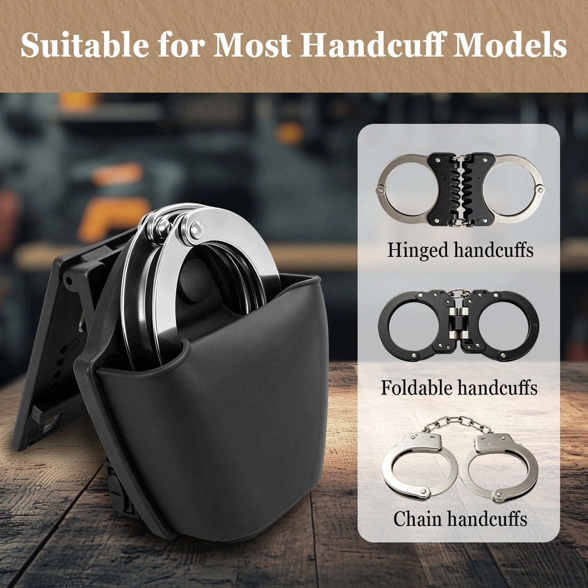 Universal Handcuff Cover 2Pcs Set Quick Release Compatible with Tactical Belt Vest System Handcuff Pouch Hunting Accessories