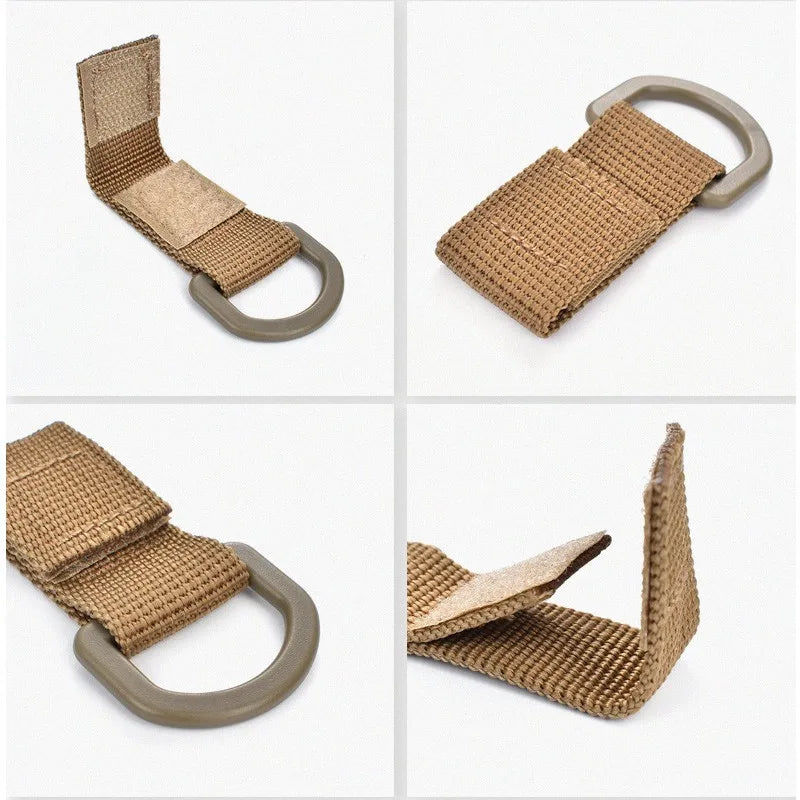 Tactical Webbing D-Ring Hook Hanger for Belt Molle Gear Nylon Strap Key Holder Outdoor Camping Hiking Hunting Tool Accessories