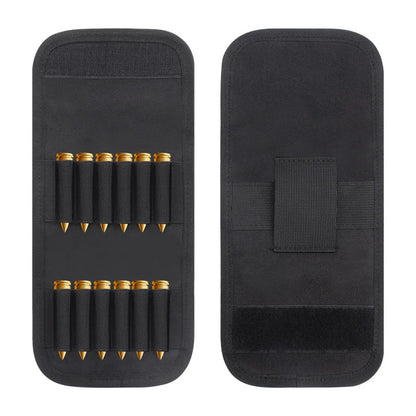 Tactical 12 Round Rifle Ammo Pouch Elastic Cartridge Carrier with MOLLE Webbing for Hunting Shooting and Outdoor Use