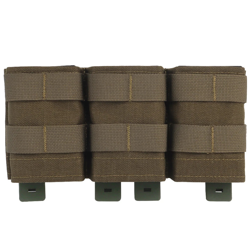 Tactical Medium FAST 5.56 Triple Mag Pouch Molle System with Kydex Clamps for Plate Carrier Airsoft M4 AR15 MAG Pouches