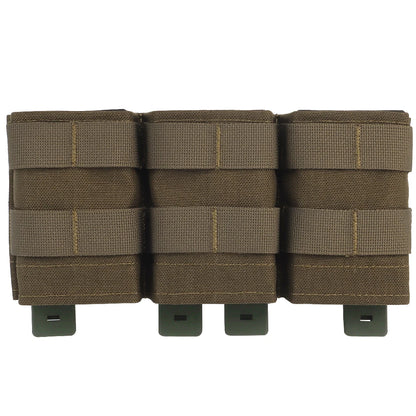 Tactical Medium FAST 5.56 Triple Mag Pouch Molle System with Kydex Clamps for Plate Carrier Airsoft M4 AR15 MAG Pouches