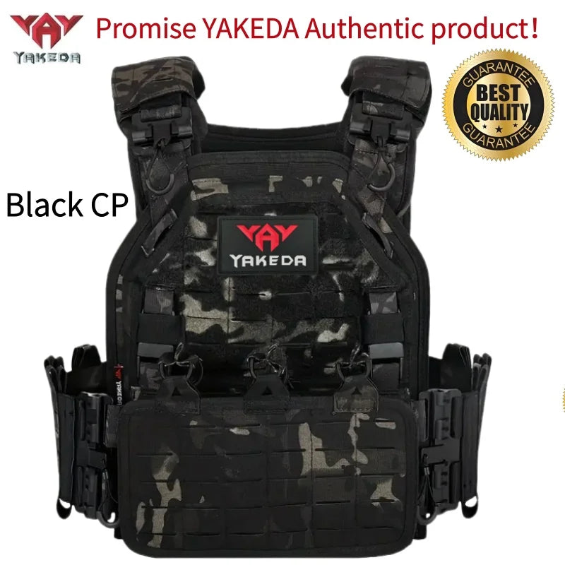 YAKEDA Tactical Vest 6094 Fast Detachable Light Laser Cut Outdoor Hunting Black Gear Carry Vest of High Quality 1000D Nylon