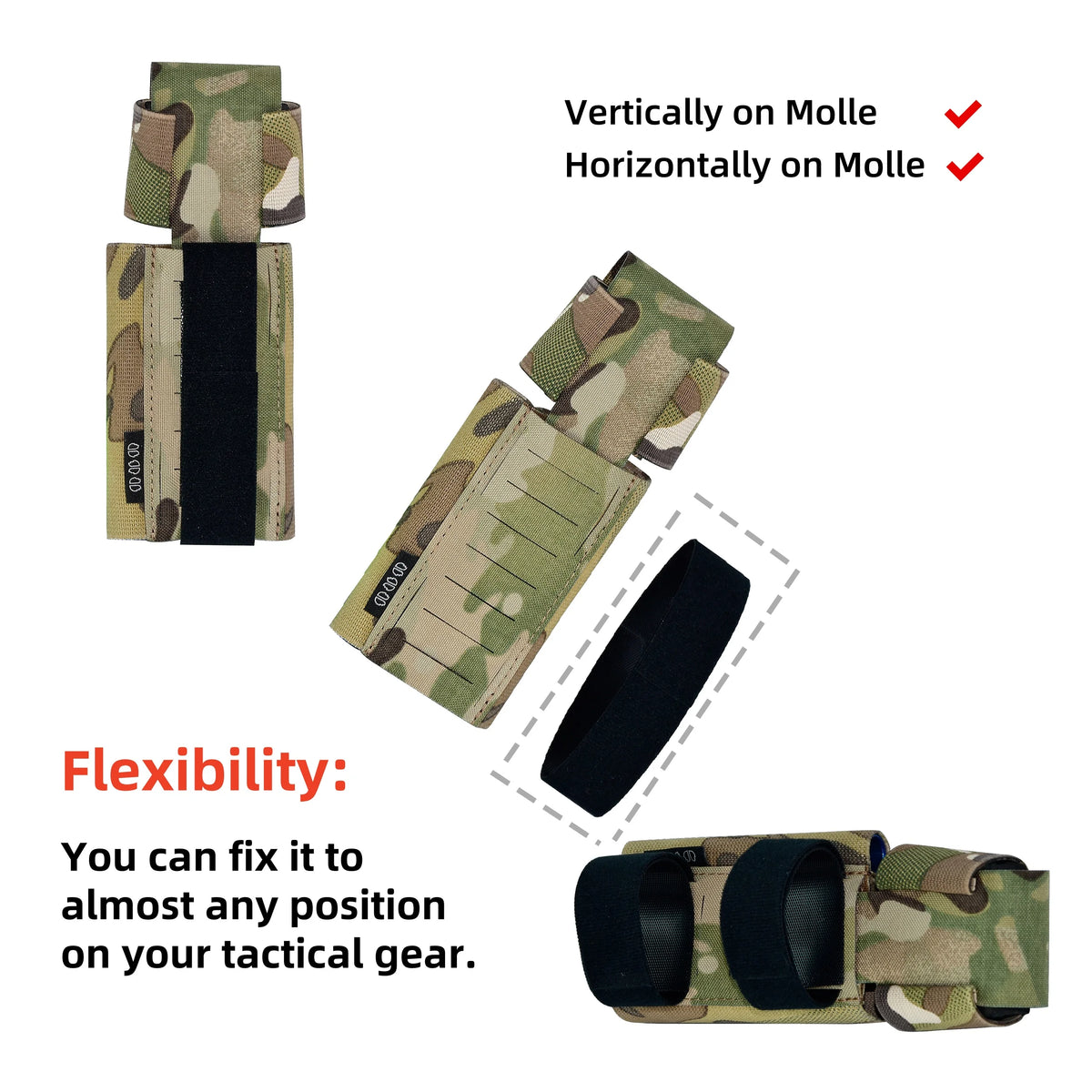 Tactical Molle Elastic Quick-Release TQ Pouch Molle Version Multi Direction Adjustable Tourniquet and Marker Holder