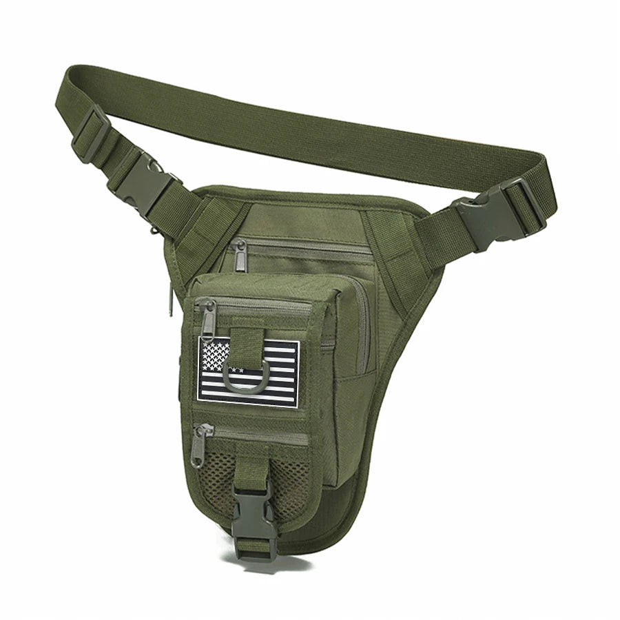 Multi functional thigh bag waist pack, multi pocket design, casual sports bag, suitable for cycling, hiking, and traveling