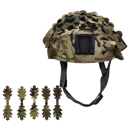 3D Camo Net Airsoft Helmet Cover Laser Cut Nylon Drawstring Helmet Scrim for CS Wargame Paintball Hunting Accessories