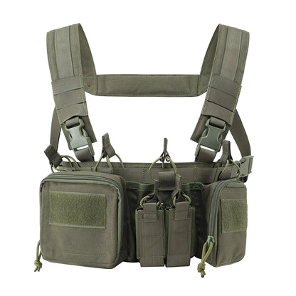 Tactical TCM Nylon Chest Rig Vest Molle System Magazine Pouch Drop Dump Pouch Waist Bag Fit Airsoft Hunting Apparel Accessories