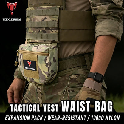 Tactical Molle Chest Rig Drop Dump Pouch Bag For CRM CRX Vest Armor Carrier Storage Hunting Accessories Chest Pouch Lower Belly