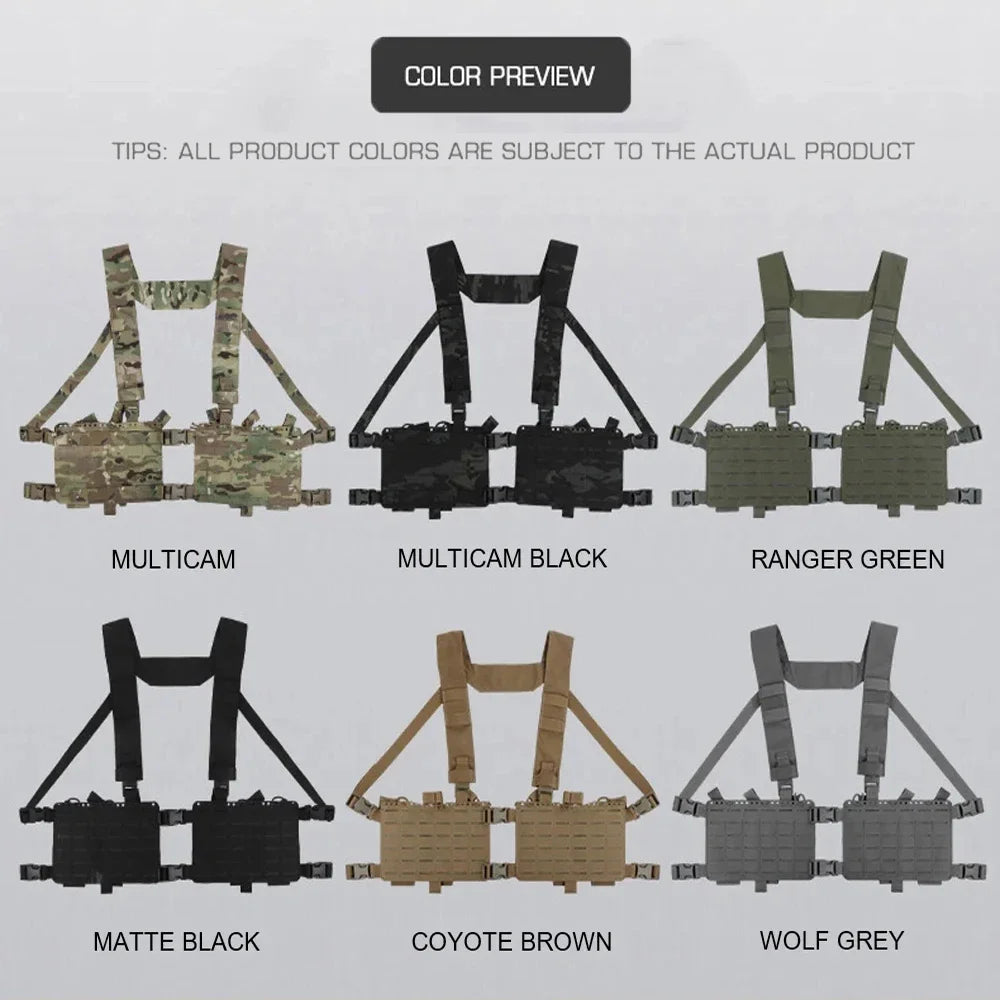 Alpha Tactical Chest Rig MOLLE System Modular Quick Release Vest fit  Airsoft Magazine Pouch Outdoor Hunting Waist Bag