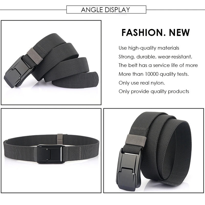 2026 New Stretch Belt For Men and Women Hard Quick Release Buckle Strong Real Nylon Unisex Elastic Belt Overalls Work Belt