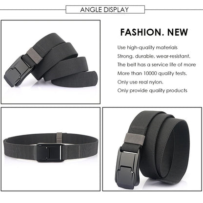 2026 New Stretch Belt For Men and Women Hard Quick Release Buckle Strong Real Nylon Unisex Elastic Belt Overalls Work Belt