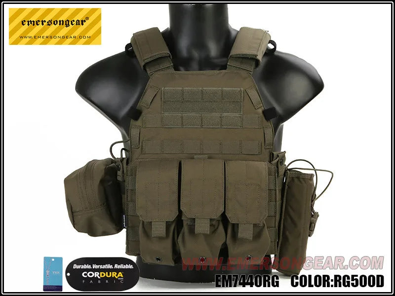 Emersongear For LBT 6094 Style Plate Carrier W/3 Pouches Tactical Vest Protective Gear Body Guard Armor Airsoft Hunting