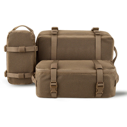 KRYDEX Tactical 3PCS Modular Mesh Pouch Set Outdoor Backpack Organizer Travel Suitcase Storage Bag Packing Cubes Hunting Gear