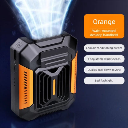USB Waist & Neck Hanging Cooling Fan Portable Clip Air Cooler Summer Heat Relief Fan for Tactical Outdoor Sports
