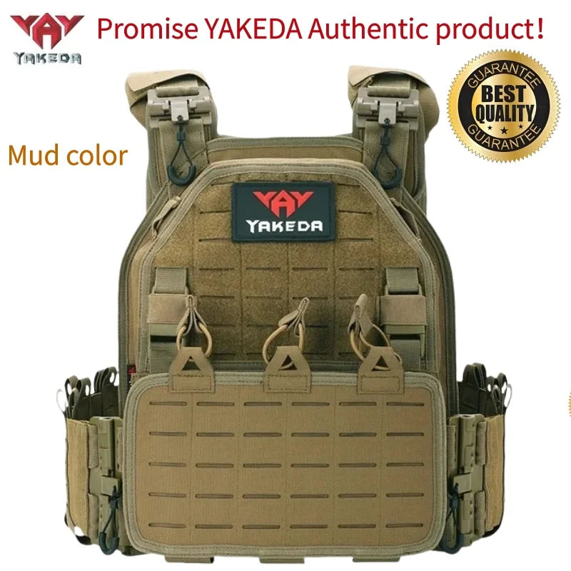 YAKEDA Tactical Vest 6094 Fast Detachable Light Laser Cut Outdoor Hunting Black Gear Carry Vest of High Quality 1000D Nylon