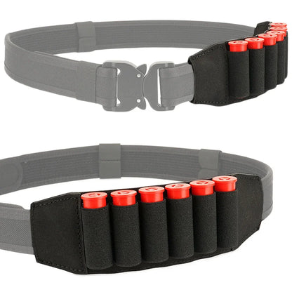 Tactical 500D Nylon Shotgun Shell Holder, 6 Round 12 Gauge Shotgun Ammo Storage Bag for 38MM Belts, Hunting Accessories