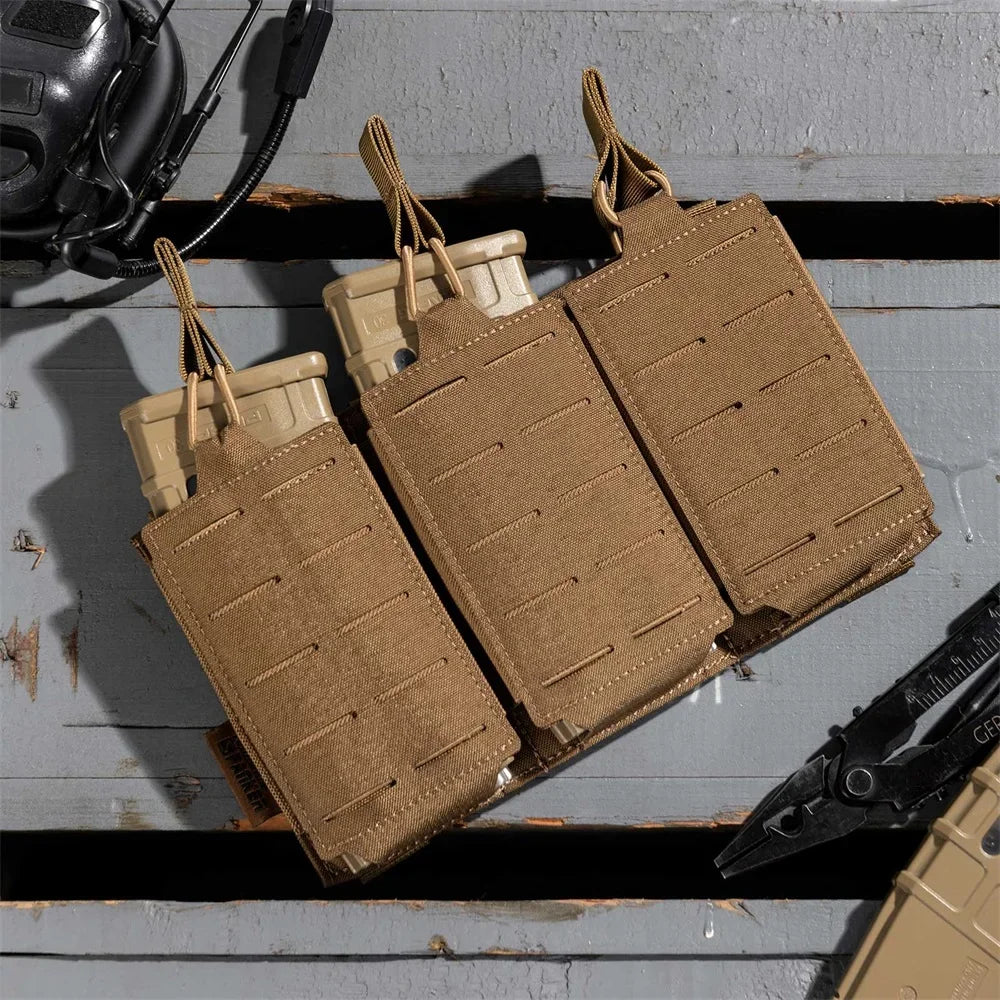 Tactical Triple Magazine Pouch Molle Mag Bag for M4 M14 M16 AR15 G36 Magazine Pouches Outdoor Hunting Tool Mag Holder