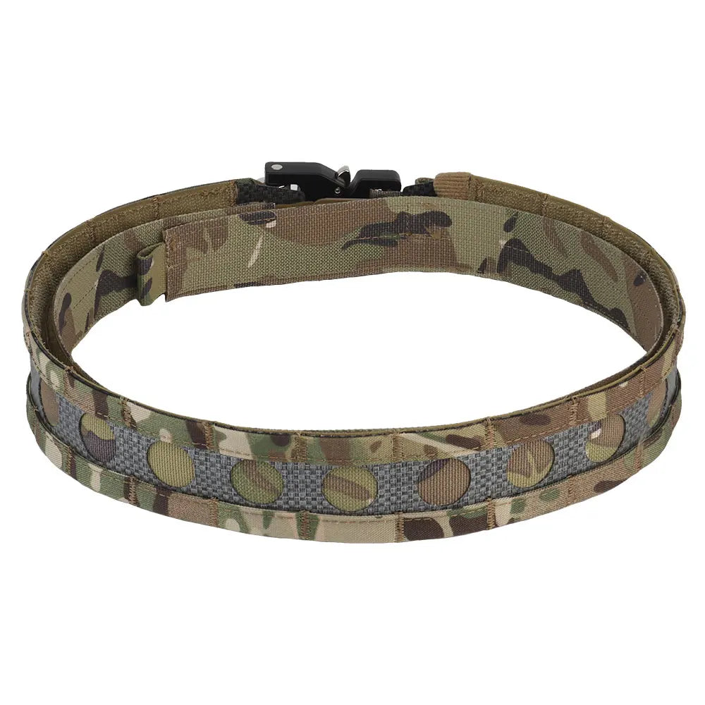 Tactcal Battle 2 Layers Waistbelt Ferro Bison Belt Quick Detach Metal Clasp MOLLE Hunting Combat Waistband Airsoft Gear