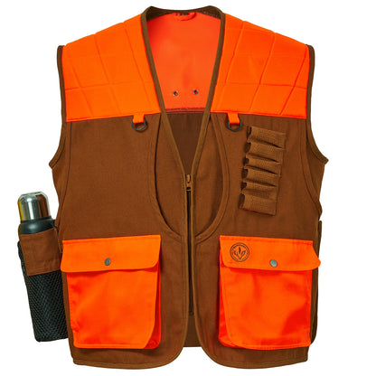 Bassdash Unisex Upland Game Field Water-Resistant Bird Hunting Vest with Multi Pockets Brown/Orange Men Women FV11
