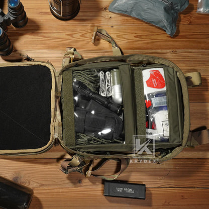 KRYDEX Tactical Clear Top Insert Pouch Large/Small Bag for D3 Backpack Organizer Camping Travel Survival Medical Storage Bag