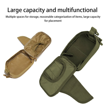 Portable hidden waist bag with widened adjustable waistband, high-strength quick release buckle, layered storage