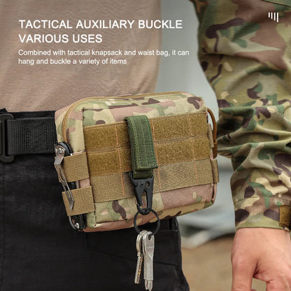 3 Pcs Tactical Carabiner Outdoor EDC Keychain Keys Holder Camping Backpack Belt Hook Hanging Buckle Muilter Clip