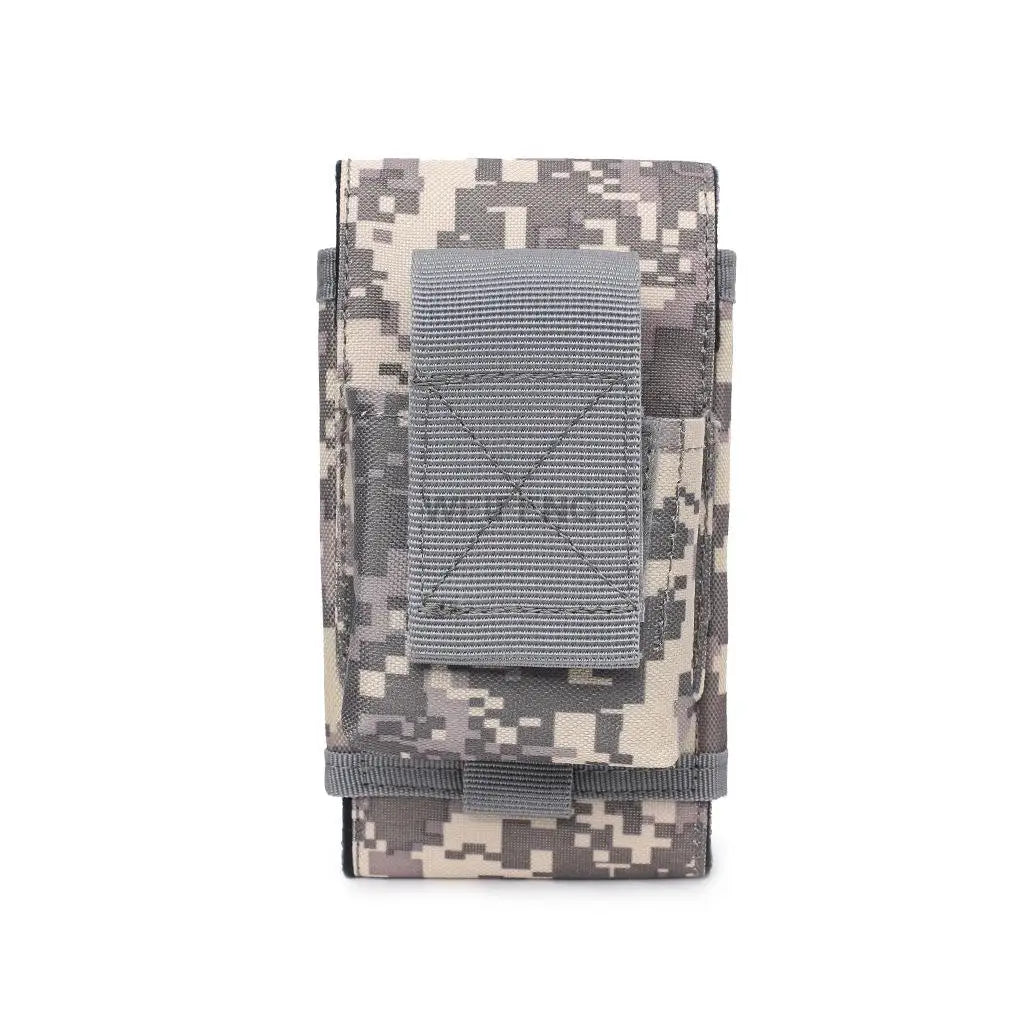 Tactical Molle Phone Pouch with Cigarette Bag 6.5in Smartphone Holder Case Utility EDC Gear Bag Compact Waist Fanny Pack